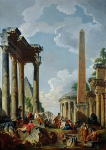 Architectural Capriccio with a Preacher in the Ruins, c.1745